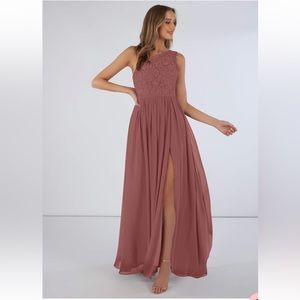 Azazie Demi Chiffon Bridesmaids Dress in Desert Rose